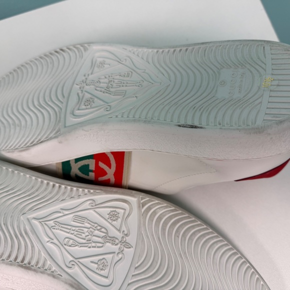 Gucci Ace elastic web interlock G white/red/green size 10 1/2 <<<FLOOR SAMPLE>>> - Picture 8 of 9